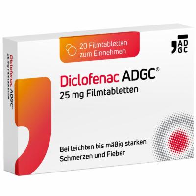 Zentiva Pharma GmbH DICLOFENAC ADGC 25 mg Filmtabletten 20 St 19348987
