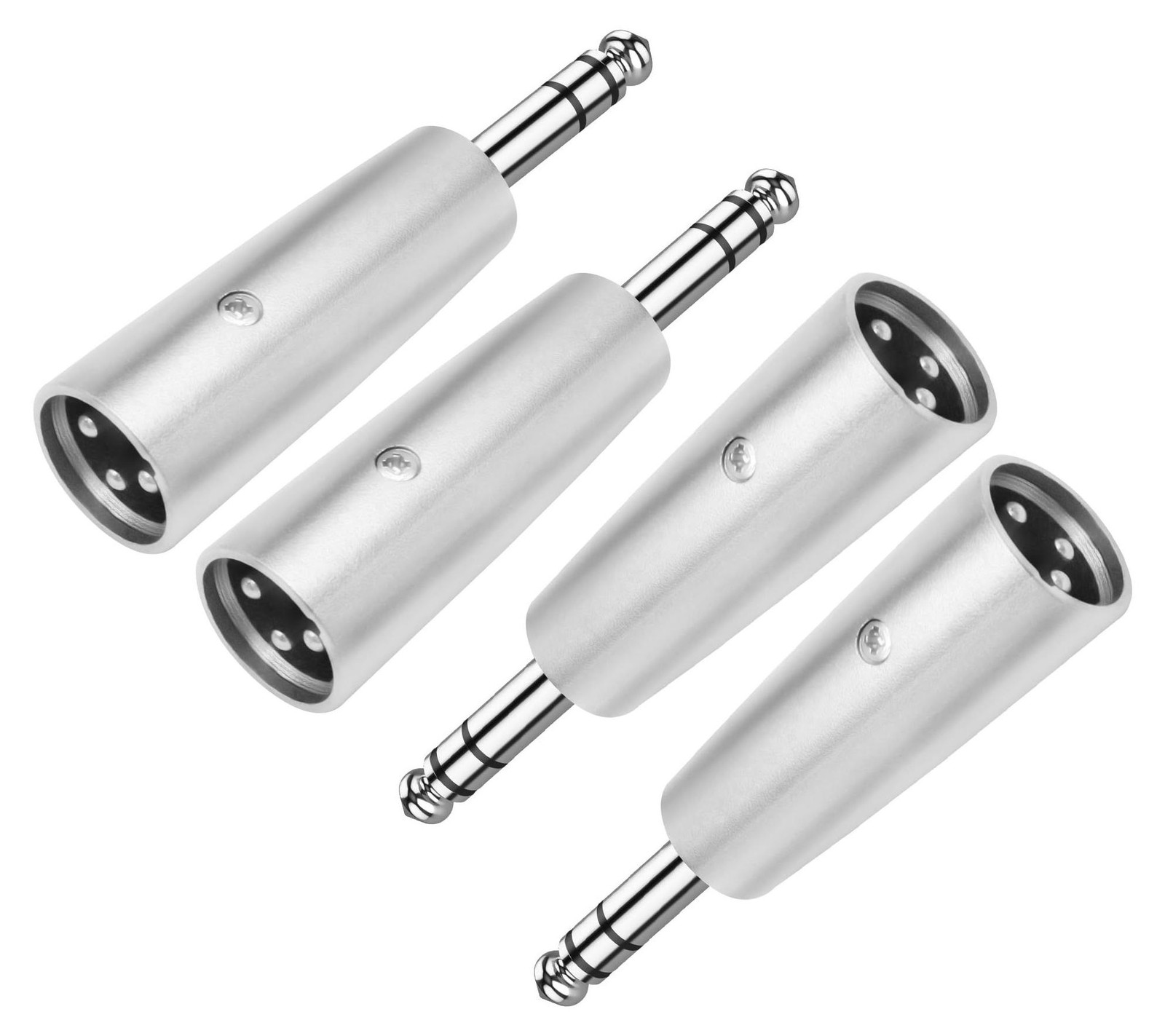 Lustrens XLR 3-pins mannelijk naar 1/4 inch 6,35 mm jack vrouwelijk audio-adapter, gebalanceerde TRS naar XLR connector adapter