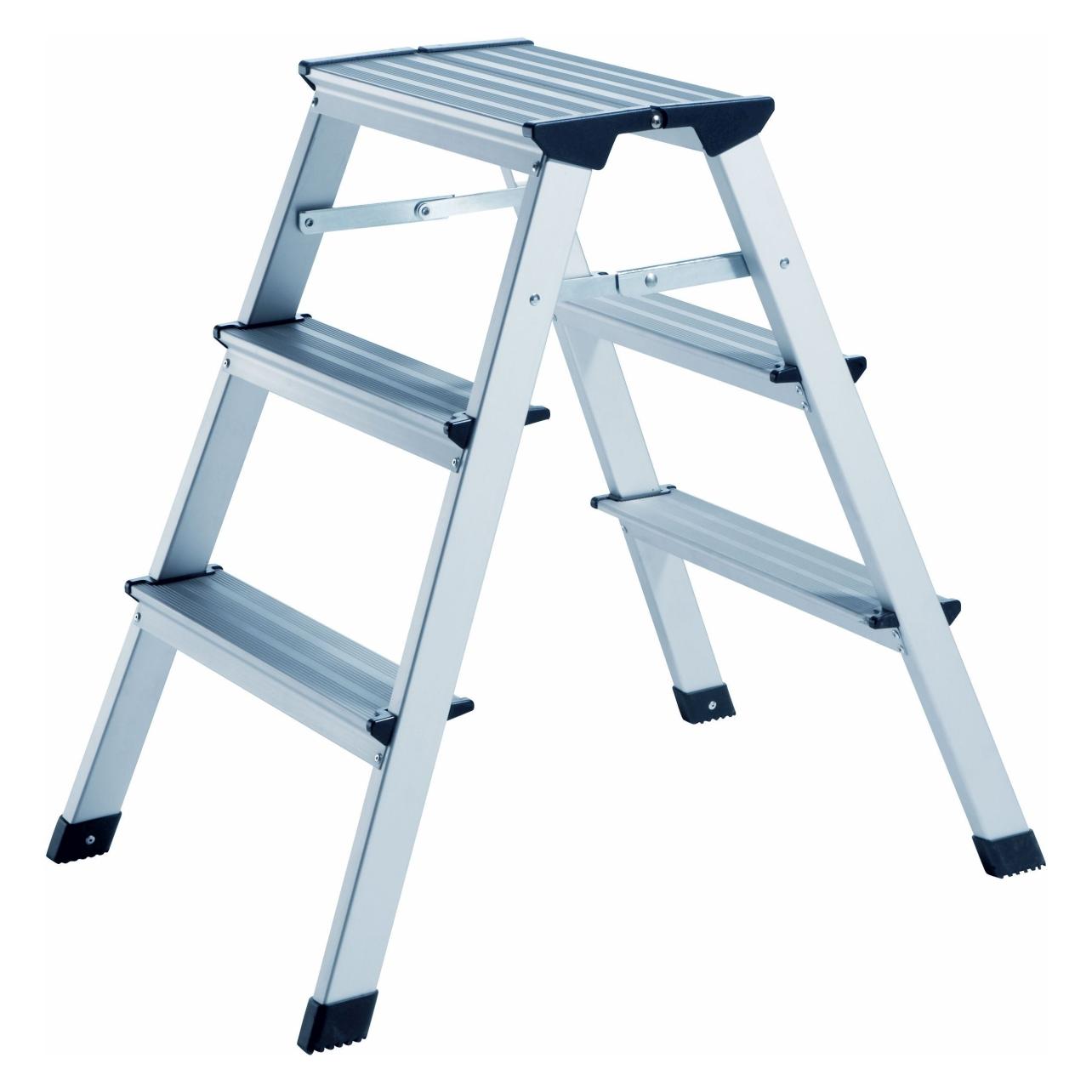 HP Autozubehör Klapptritt Stufen einschl. Plattform 3 Plattformhöhe 630 mm Aluminium fahrbar (Trittleiter, 71.50 cm) (8890)