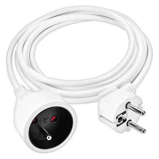 Olight Solight predlžovací prívod - spojka, 1 zásuvka, 3m, 3 x 1mm2, biela (3 m) (8595092107017)