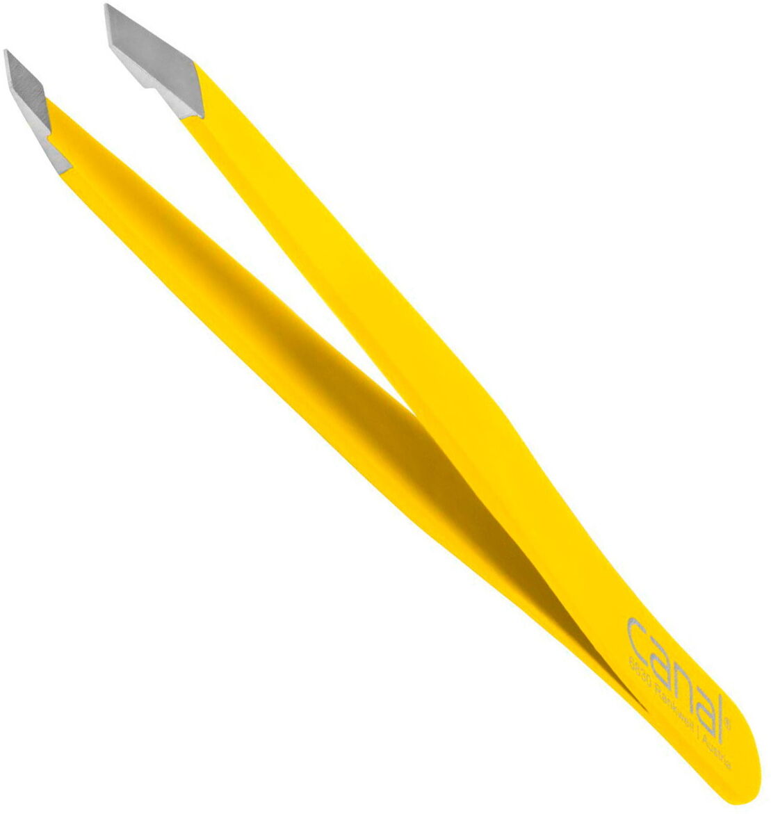 Canal Haarpinzette, schräg, satin, rostfrei, 9 cm
