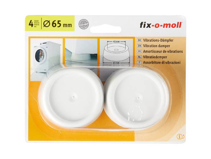 fix-o-moll Vibrationsdämpfer für Waschmaschinen Ø 65 mm, weiss