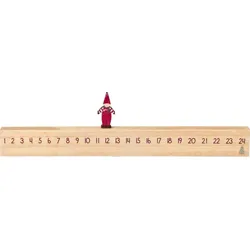 IB Laursen Weihnachtskalender 1-24 aus Holz, 50 x 2.5 x 5.5 cm, Wichtelmännchen