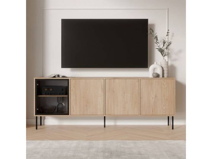Buffet Pizzo Dmora en Bois Noble Marron 200x40x75h cm