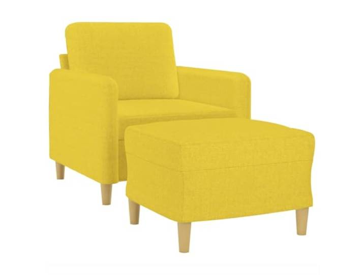 KTHLBRH Sessel mit Fußstütze, hellgelb, 60 cm, aus Stoff Struktur aus Sperrholz und Metall, Füllung aus Schaumstoff, Traglast 110 kg, 1 Sofa und 1 Fußhocker