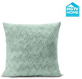 HGTV Curlicue Faux Fur Pillow Quietude 22 x 22 inches by THE NORTHWEST GROUP in Hgtv (Size OS)