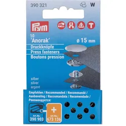 Prym Nachfüllpackung Nähfrei-Druckknöpfe, Größe: 15 mm Ø, Inhalt: 10 Stück