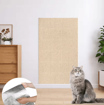 Inspire Picks Self Adhesive Cat Scratch Protector Mat Freeform Furniture Protection Carpet For Cats khaki 60x60cm