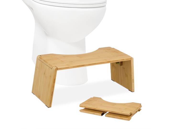 Klappbarer Toilettenhocker Bambus Hellbraun