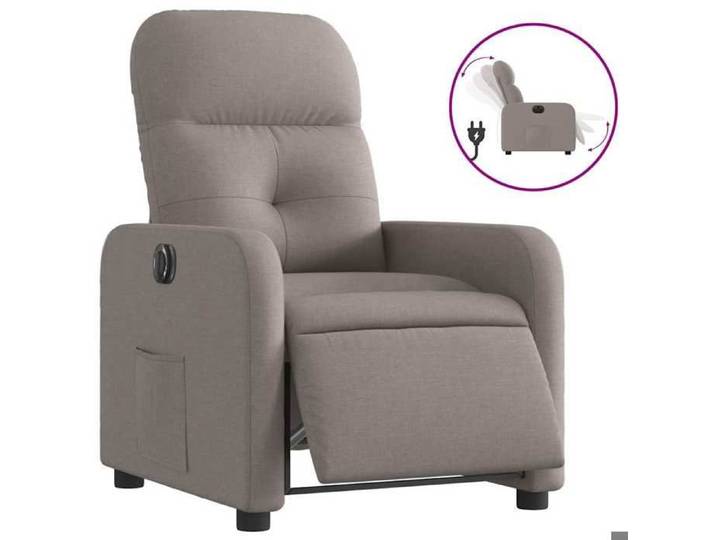 SOLDES D'HIVER®Fauteuil inclinable - Fauteuil relaxant - 1 personne - 66x89x96 cm - électrique Taupe Tissu - 38875