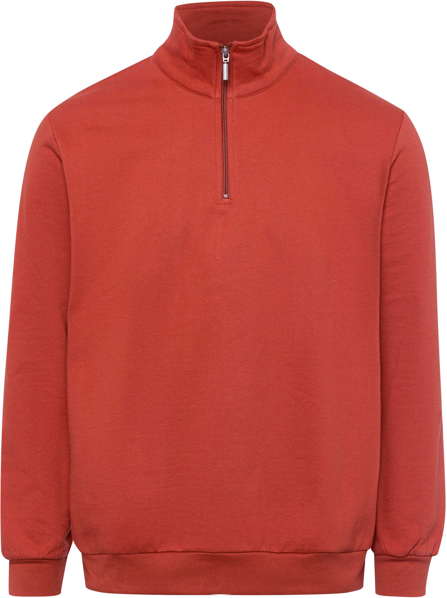 Sieh An! Sweatshirt SIEH AN "Sweatshirt Sweatshirt mit Troyerkragen", Herren, Gr. 48, rot (rostrot), Jersey, , Basic, Sweatshirts Sweatshirt