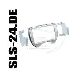 Nissan Micra (K13) ab 03/2010 Einbaurahmen Radio Blende silber Autoradiohalte...