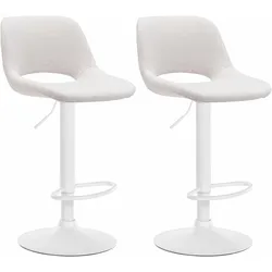 2er Set Barhocker Camden Stoff weiß