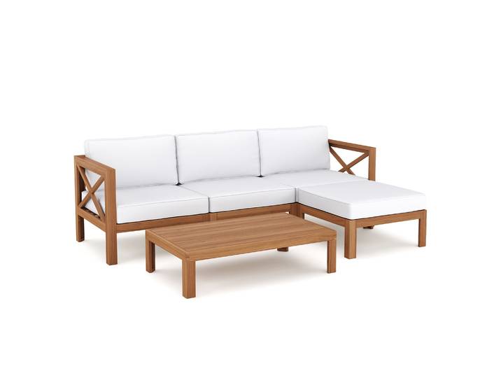 Lounge Holz TOLEDO nature/creme