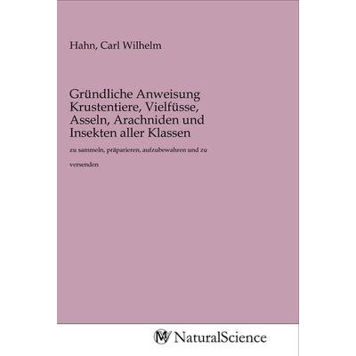 Gründliche Anweisung Krustentiere, Vielfüsse, Asseln, Arachniden und Insekten aller Klassen, Taschenbuch von , MV-NaturalScience, 978-3-96878-338-3