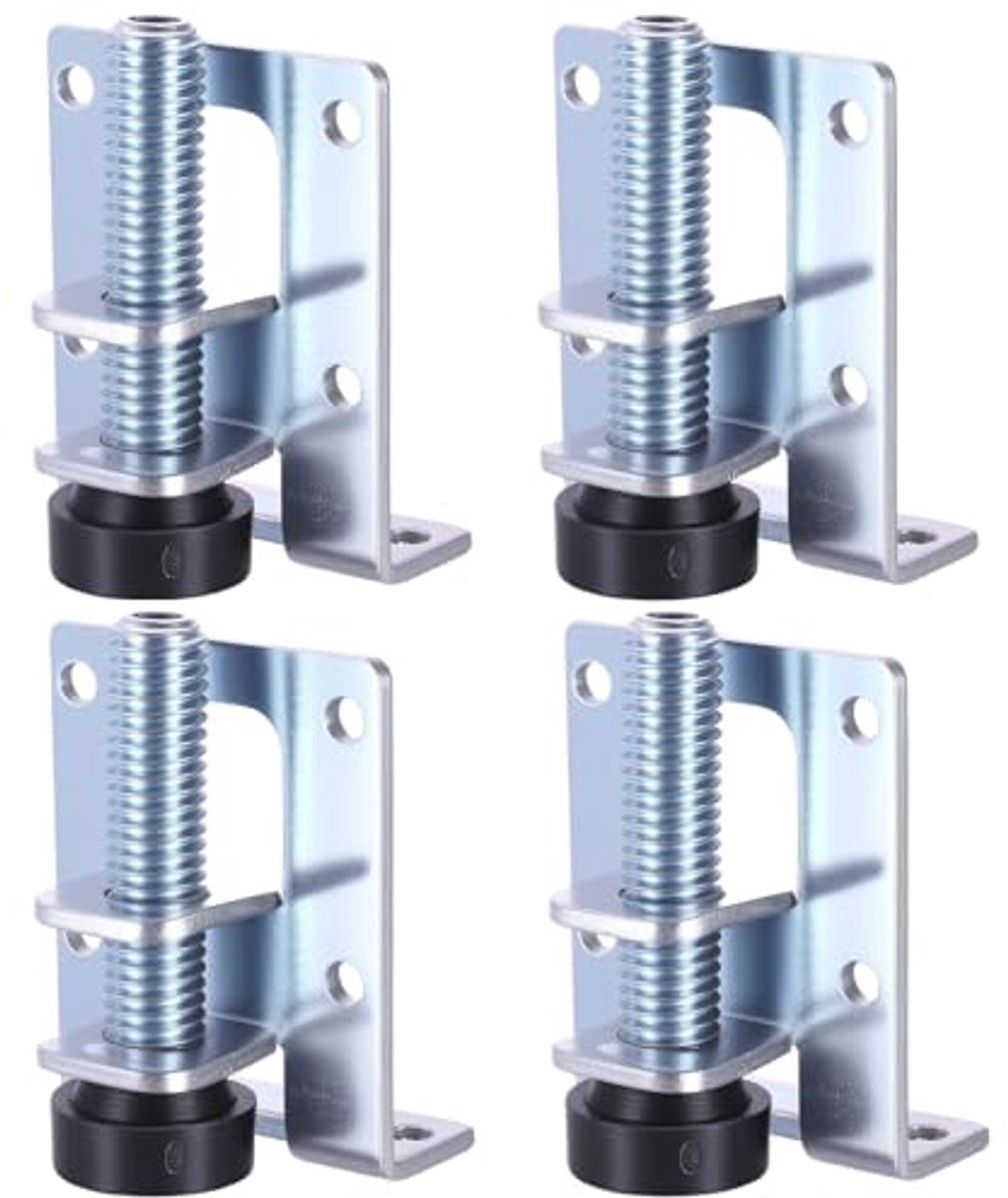 LTPRTZ Verstelbare meubelpoten 4 stuks - RVS en plastic - Zilver en blauw