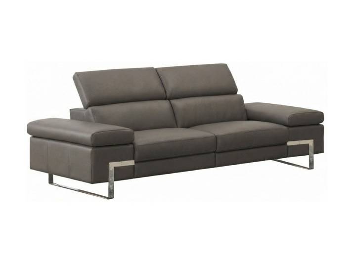 Villa Möbel Sofa Opera, 2-Sitzer 1 Teile, Echtleder-Sofa mit Kopfteilverstellung fürs Wohnzimmer