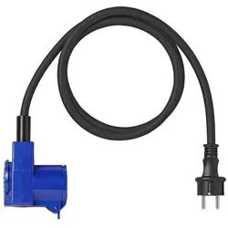 ProPlus Adapterkabel 150cm 3x2,5mm2 von Schuko Stecker nach CEE Winkelkupplung + Schuko Steckdose (1.50 m), Stromkabel