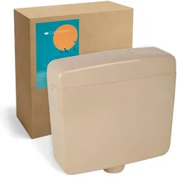 Aufputz-Spülkasten Elements in Beige-Bahamabeige mit Spül-Stopp-Funktion aus Kunststoff