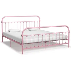 vidaXL Bettgestell Rosa Metall 180x200 cm