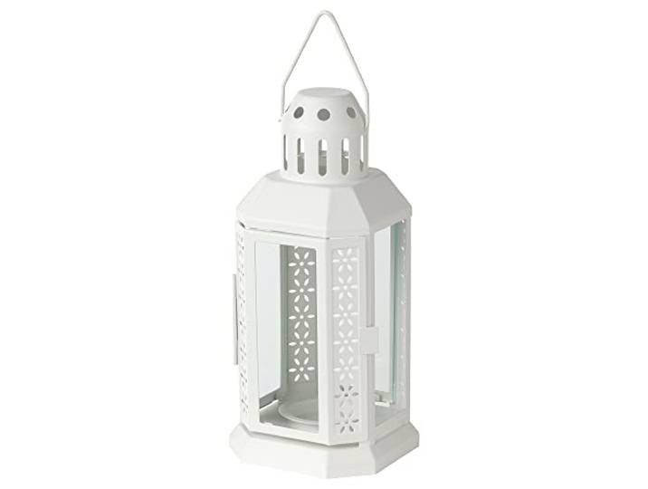 IKEA Enrum Lanterne pour bougie chauffe-plat intérieur/extérieur Blanc 22 cm