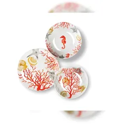 Excelsa Geschirrset 18-Teiliges Coral Porzellan Bunt