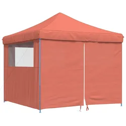 vidaXL Partyzelt Faltbar Pop-Up mit 4 Seitenteilen Terrakottarot