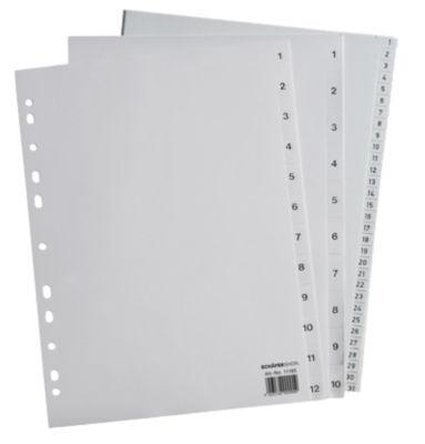 Schäfer Shop Select Sparset Ordner-Register, Zahlen 1-10, jeweils 12 Sätze, grau