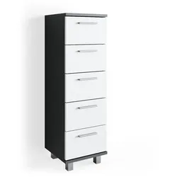 Midischrank ILIAS Bad BadschrankHochschrank Weiß Anthrazit