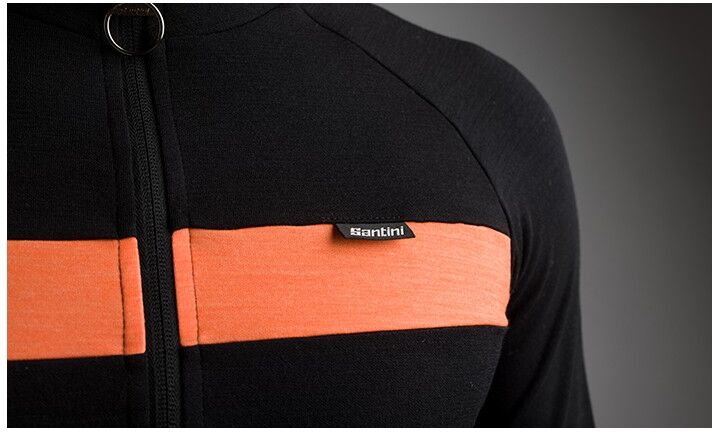 SANTINI Maglia ciclismo invernale  maniche lunghe ADAPT WOOL arancio