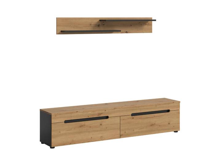 Livetastic Lowboard, Eiche Artisan, Kunststoff, Holzoptik, 170x38x33 cm, FSC Mix, hängend, Wohnzimmer, Wohnwände, Lowboards, Lowboards hängend