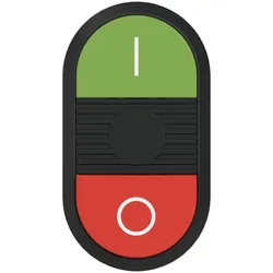 ABB MPD13-11B Doppeldrucktaster, Tasten - oben grün: Symbol I - unten 1SFA611142R1106 MPD1311B