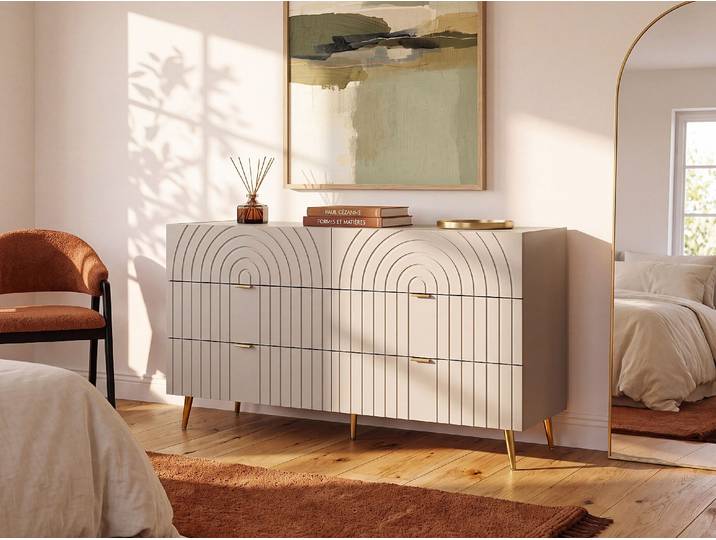 Kommode mit 6 Schubladen - Beige - NORSIM