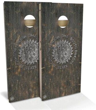 Skip's Garage South Dakota Flag Rustic Outdoor Cornhole Board Set