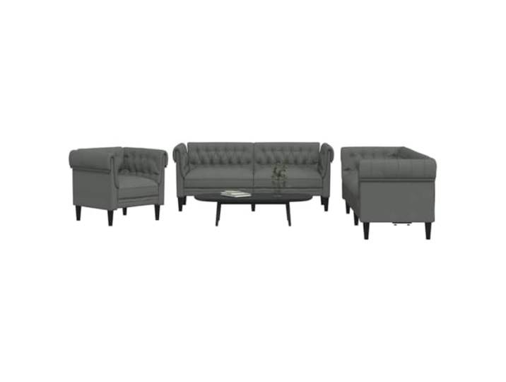 KTHLBRH Sofa Wohnzimmer 3-teilig Dunkelgrau 201,5 x 74,5 x 74,5 cm Atmungsaktives Gewebe, Füllung aus Schaum, robuste Struktur, Verwendung im Innenbereich