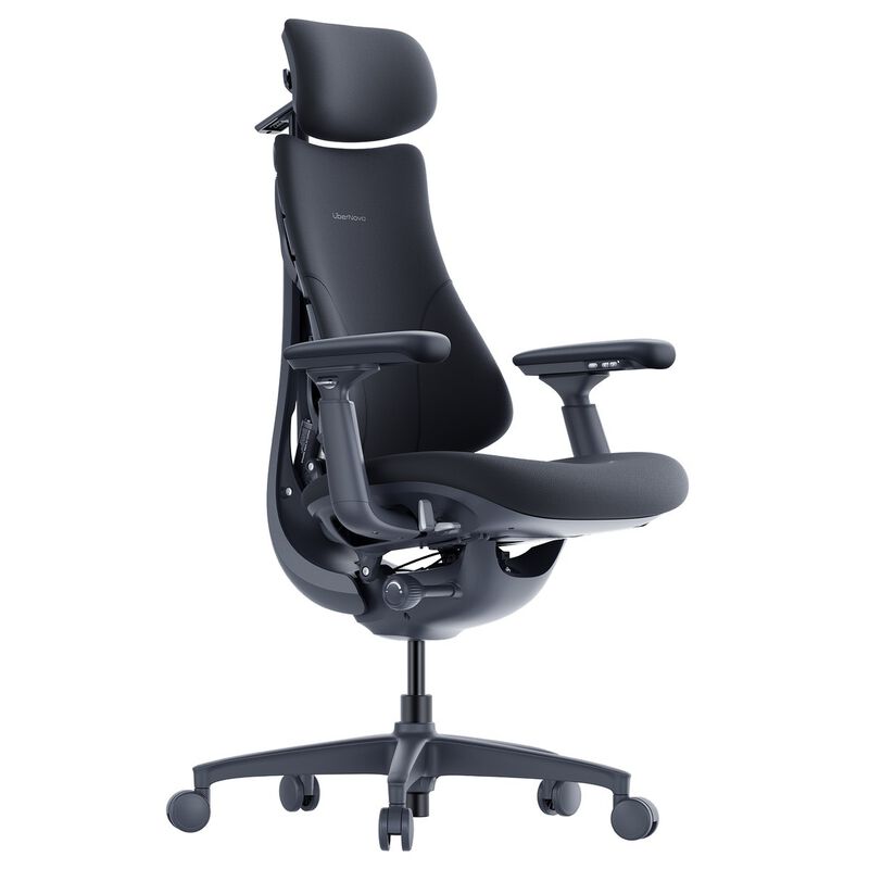 LiberNovo Omni Ergonomischer Stuhl, 48cm Sitztiefe, aktive Rückenlehne - schwarz