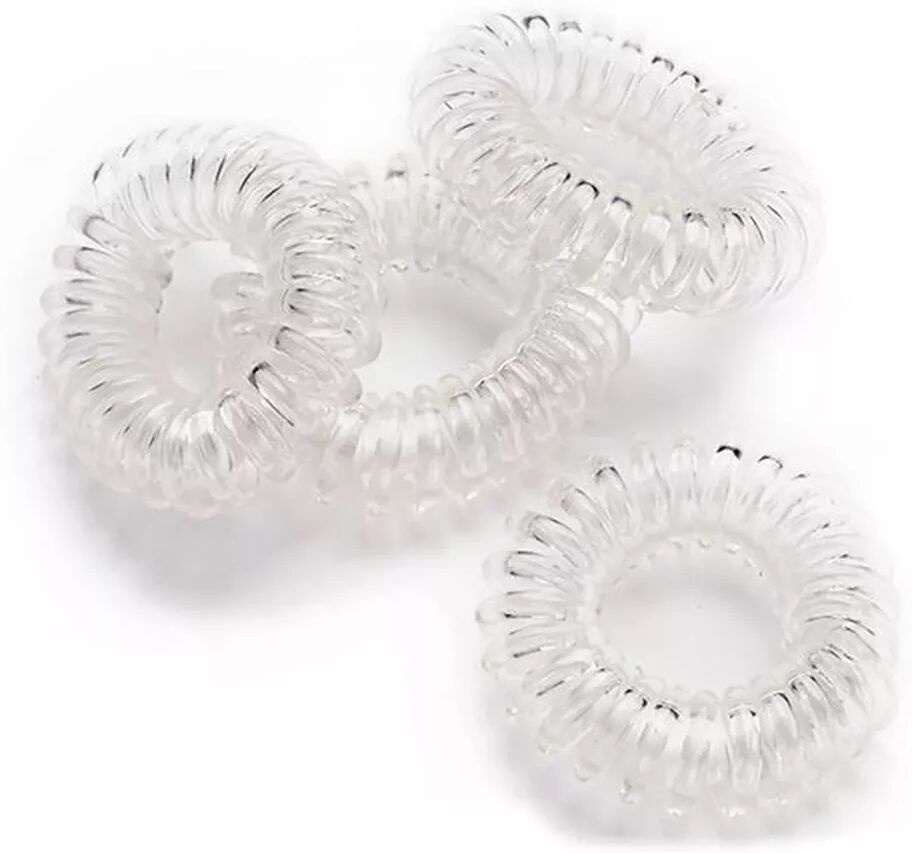 Trisa Haarschmuck - Twister Haargummi, Twister Elastic, 3,5 Cm, 4 Stk., 4 Stück, Transparent
