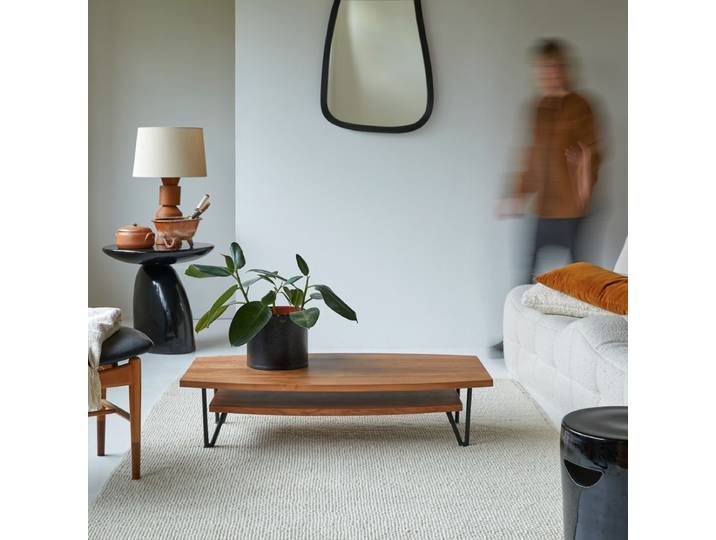Couchtisch aus massivem Akazienholz Bonnie - Dunkelbraun - Acacia