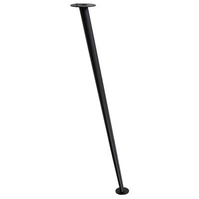 WAGNER Möbelbein/Möbelfuß schräg 80er JAHRE STIL - Ø 65 x 710 mm, Stahl schwarz matt, filigran, Retro Look - 12557101