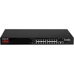 edimax GS-5216PLC Netzwerk-Switch Gigabit Ethernet (10/100/1000) Power over Ethernet (PoE) (18 Ports), Netzwerk Switch, Schwarz, Weiss