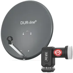 DUR-line MDA 60 Anthrazit - Sat-Komplettanlage mit Quad LNB