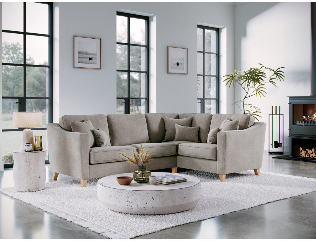 George Oliver Stoystown 4 Seater Sofa Beige 86cm H X 237cm W X 186cm D