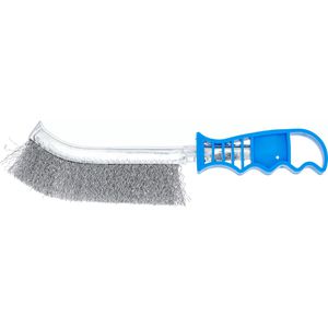 BGS-technic Drahtbürste 3171, Handbürste 260 mm, 1-reihig, mit gewellten Borsten aus Stahl