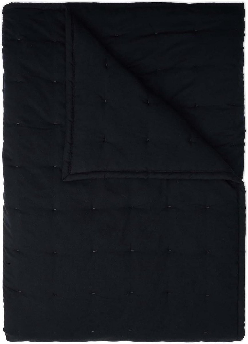 Antraciet bedsprei van gerecycled polyester - 150 x 200 cm