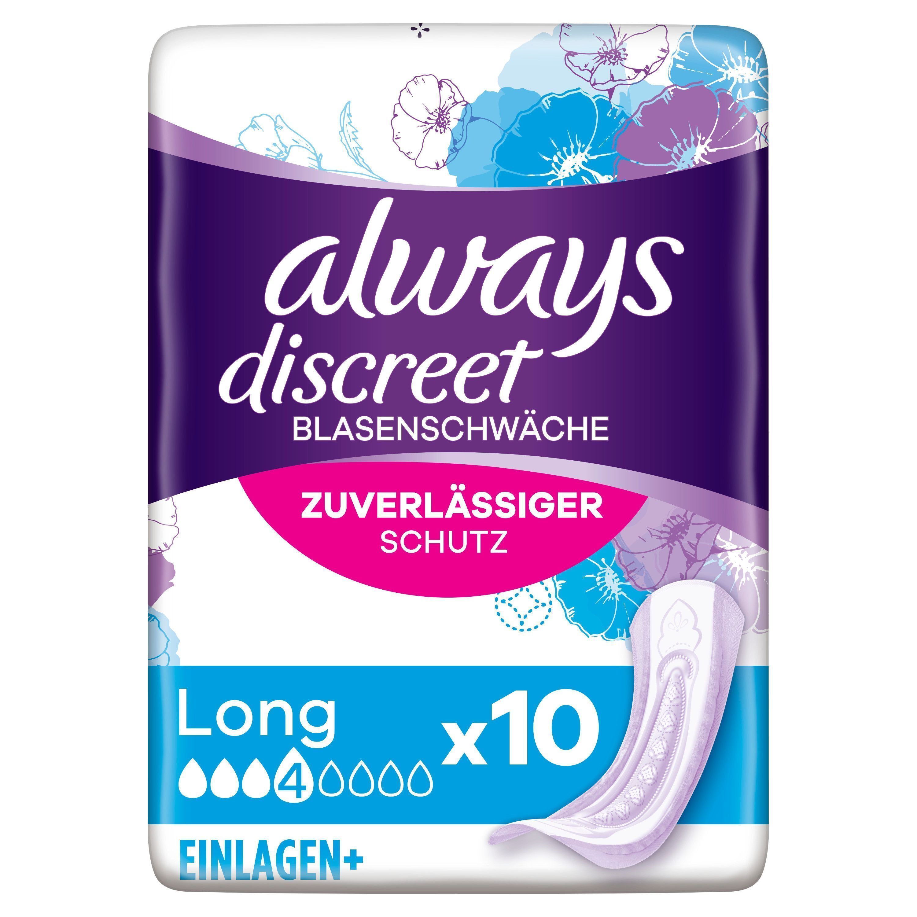 Always discreet Inkontinenz Einl.long 10 St Binden