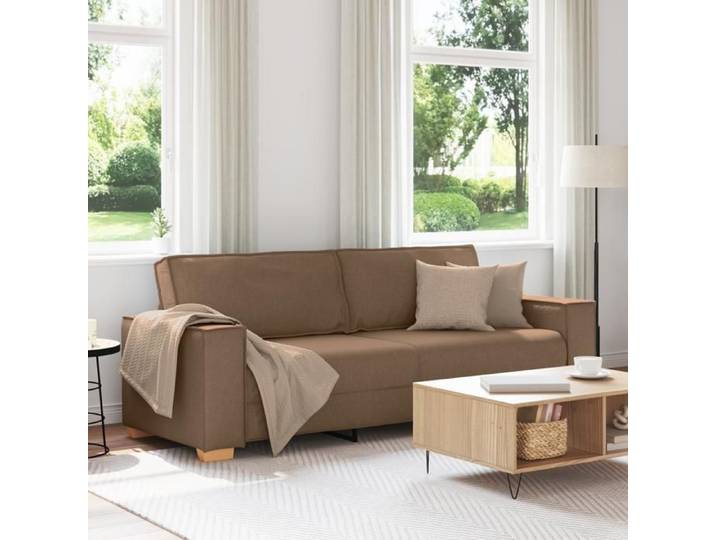 Moderne Canap'3 places Marron 180 cm en tissu - Canapé salon Mode @FR(555048)