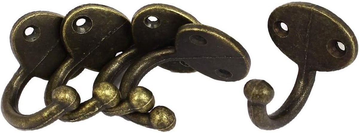 Set van 5 bronzen wandhaken voor decoratie