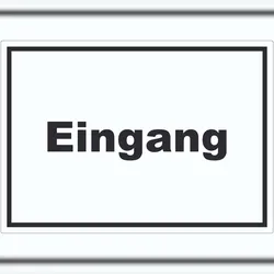 HB-Druck Eingang Aufkleber mit Text Zugang Eintritt waagerecht A7 (74x105mm)