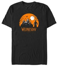 Men's Big & Tall Wednesday Haunt Tee by Netflix in Black (Size 4XLT)