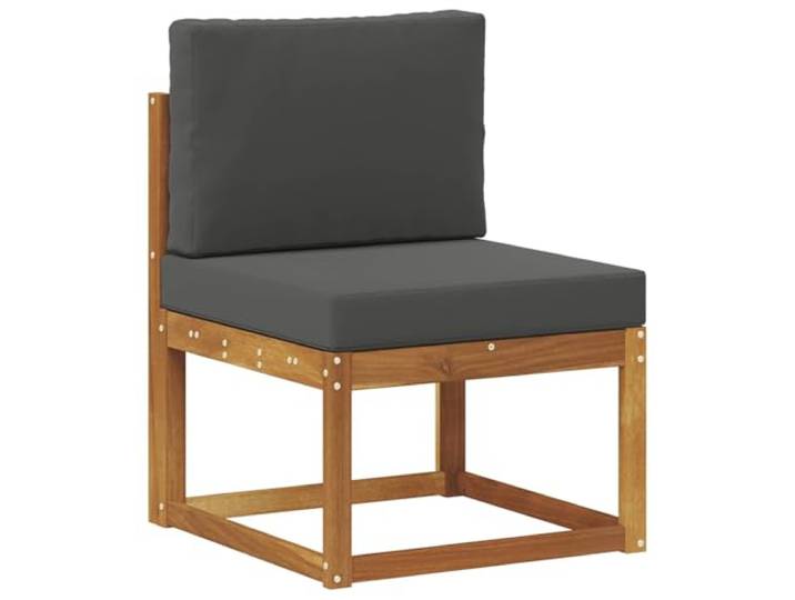 KTHLBRH Sofa-Set für den Außenbereich, 6-teilig, Akazienholz Modular, Lattenrost-Design, Natur und Anthrazit, wetterfest